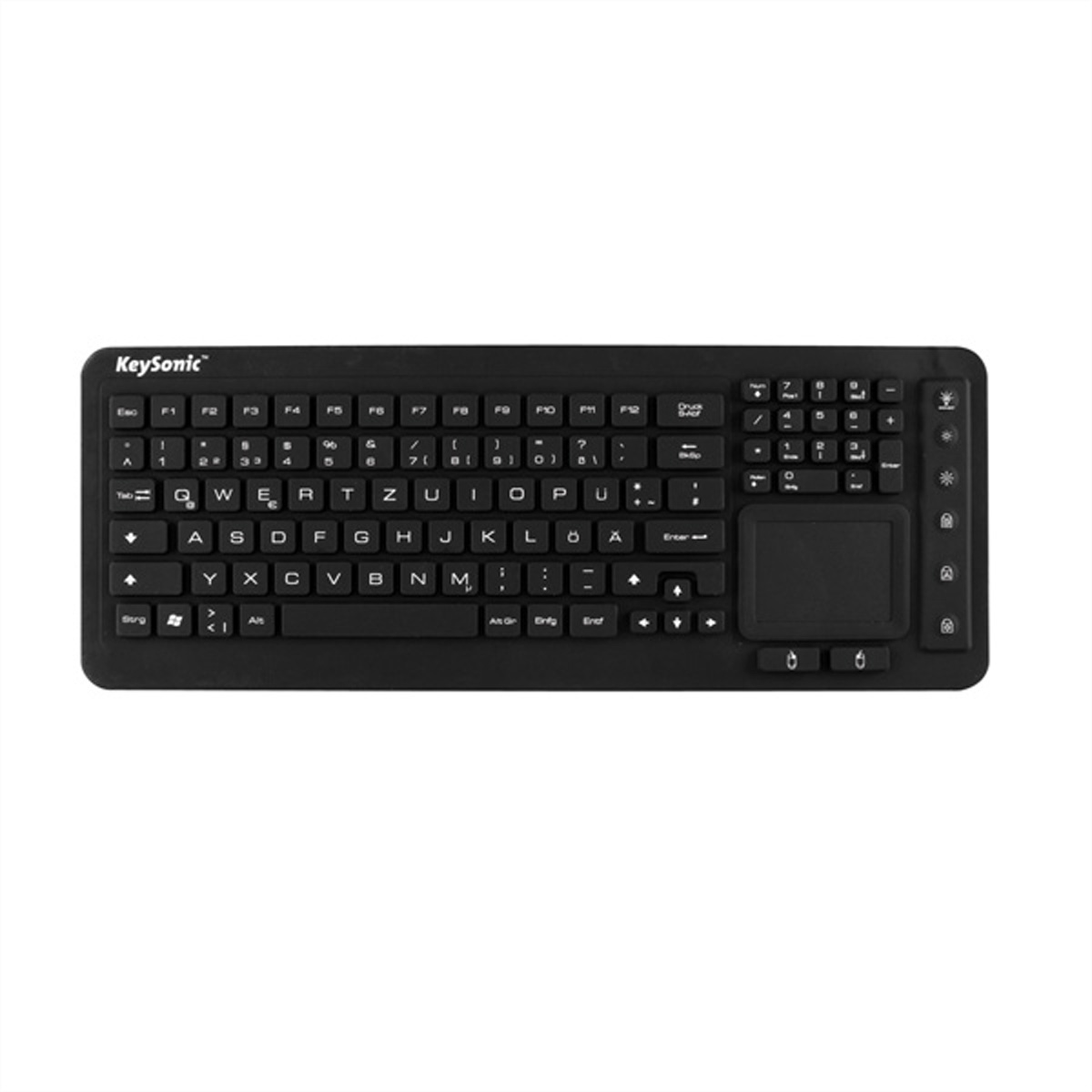 KeySonic KSK-6231 INEL Silikon-Tastatur USB QWERTZ Schwarz