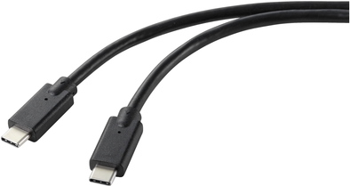 Renkforce USB-Ladekabel USB 2.0 USB-C® Stecker 2.00 m Schwarz TPE-Mantel RF-5251922 (RF-5251922)