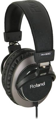 Roland RH-300 Studio Kopfhörer Over Ear Faltbar, Schwenkbare Ohrmuscheln Silber, Schwarz (401630)