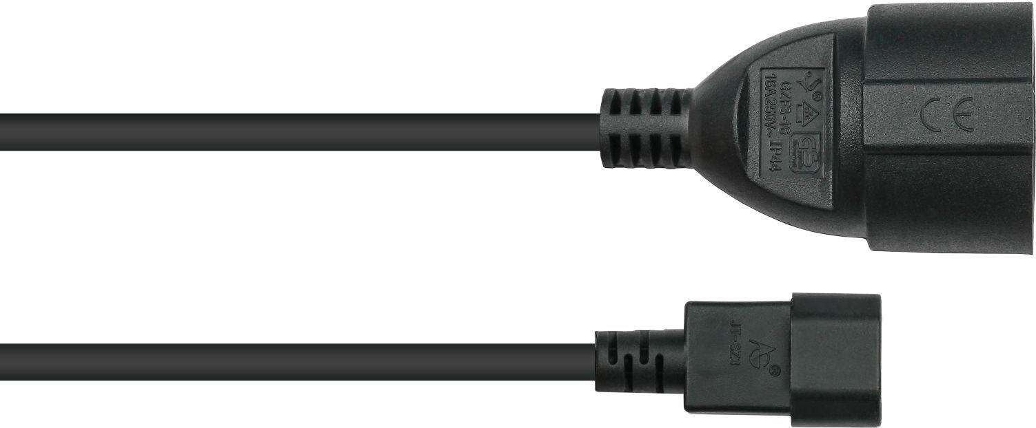 Kabelmeister SK1402-S002 Stromkabel 0,15 m IEC C14 auf Schutzkontakt Typ F Schwarz