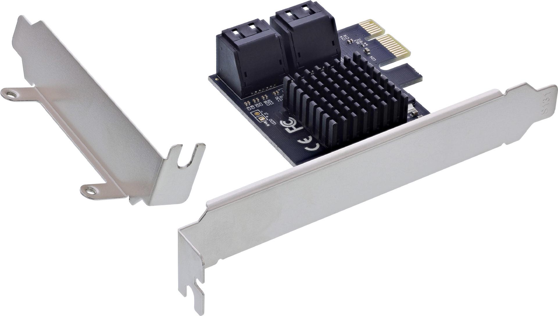 InLine 76617M Speicher-Controller 4x SATA 6Gb/s PCIe 2.0 Silber