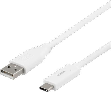 Deltaco USBC-1009M USB Kabel USB 2.0 1 m USB A Weiß (USBC-1009M)