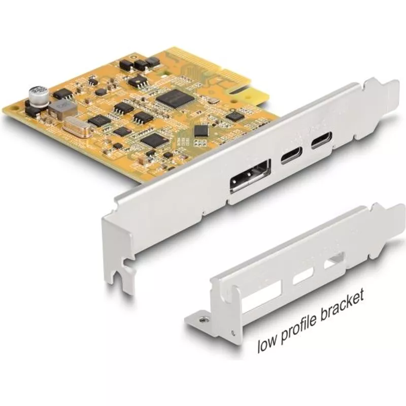 Delock PCI Express x4 Karte zu 1 x extern USB Type-C 10 Gbps Buchse+ 1 - Digital/Daten (90161) (B-Ware)