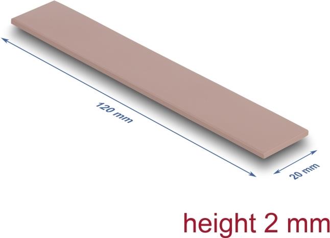 Delock Wärmeleitpad 120 x 20 2 mm für M.2 Module 3.0 W/mK - Silikonfrei (18483)