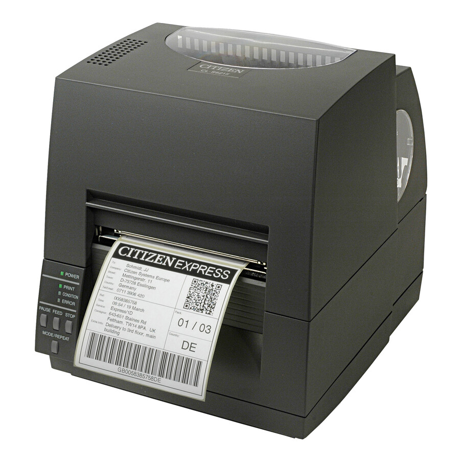 Citizen CL-S621II Etikettendrucker Thermodirekt/Thermotransfer 203 dpi 100 mm/s USB/RS-232 Schwarz