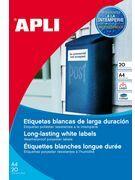 agipa Wetterfeste Folien-Etiketten, 99,1 x 38,1 mm, weiß aus Polyesterfolie, wetterfest, schmutzabweisend, reißfest, - 1 Stück (12113)