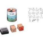 HEYDA Motivstempel-Set "Dinosaurier", Klarsicht-Runddose 15 Motive aus der Welt der Dinosaurier, zum Bestempeln - 1 Stück (20-48 884 76)