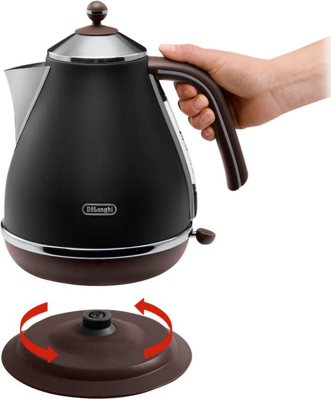 De'Longhi Icona Vintage KBOV 2001.BK Wasserkocher 1,7 l 2000 W Schwarz