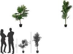 PAPERFLOW Kunstpflanze "Palme", Höhe: 1.600 mm Blätter: PEVA, Zweige: Kunststoff, Stamm: Kunststoff, - 1 Stück (PAPALM160)