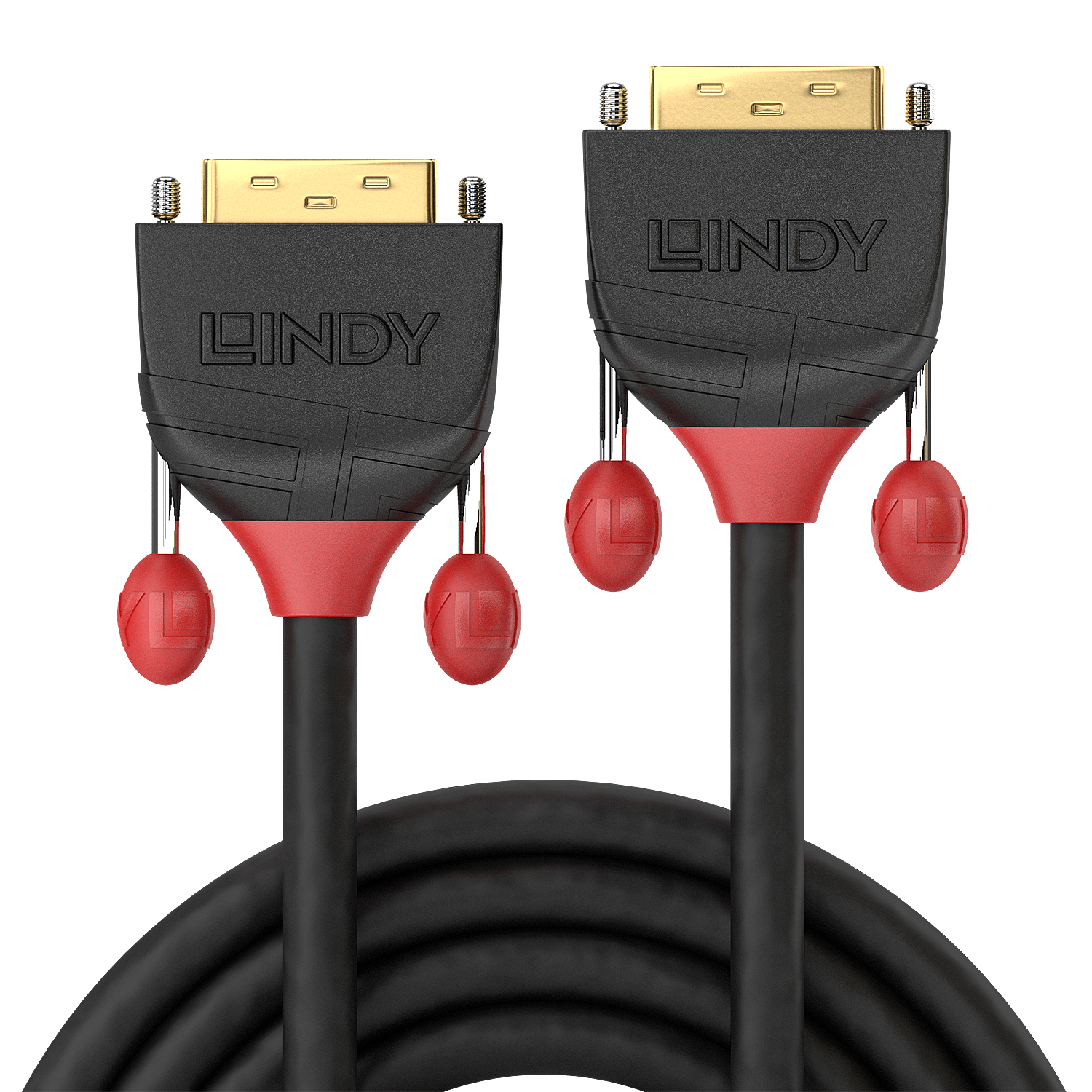 Lindy 1m DVI-I Single Link Kabel, Black Line DVI-I Single Link Stecker an Stecker (36260)