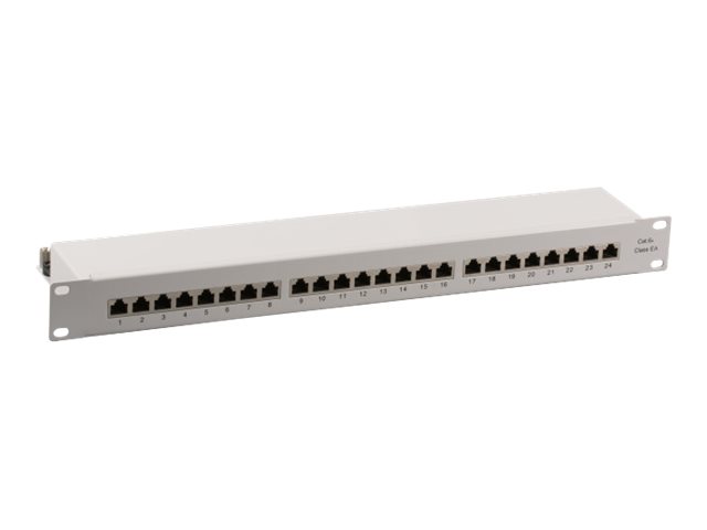 EFB-Elektronik Patchpanel STP 24x RJ45 Cat.6A 1 HE 19" Grau, RAL 7035