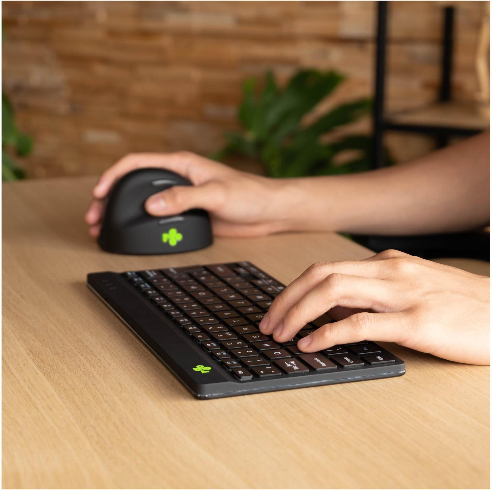 R-Go Ergonomische Tastatur Compact Break Bluetooth QWERTZ Deutsch Schwarz