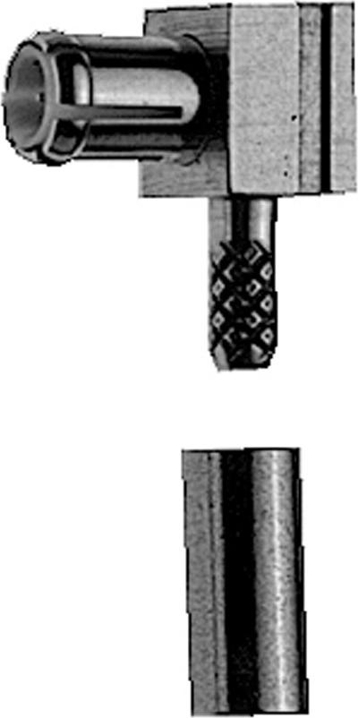 Telegärtner MCX-Kabelwinkelstecker Crimp G03 C2213, G03 (RG-178 B/U), Gold (Standard)  - 5 Stück (J01270A0201)