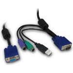 Inter-Tech 88887250 Tastatur/Video/Maus (KVM)-Kabel 3 m Schwarz - Blau (88887250)