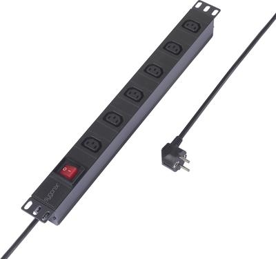 Sygonix SY-6736980 Steckdosenleiste 19 Zoll 6fach Schwarz Schutzkontakt 1 St. (SY-6736980)