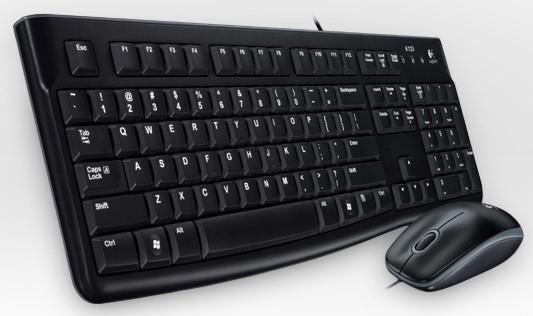 Logitech Desktop MK120 Tastatur-und-Maus-Set USB AZERTY Französisch Schwarz
