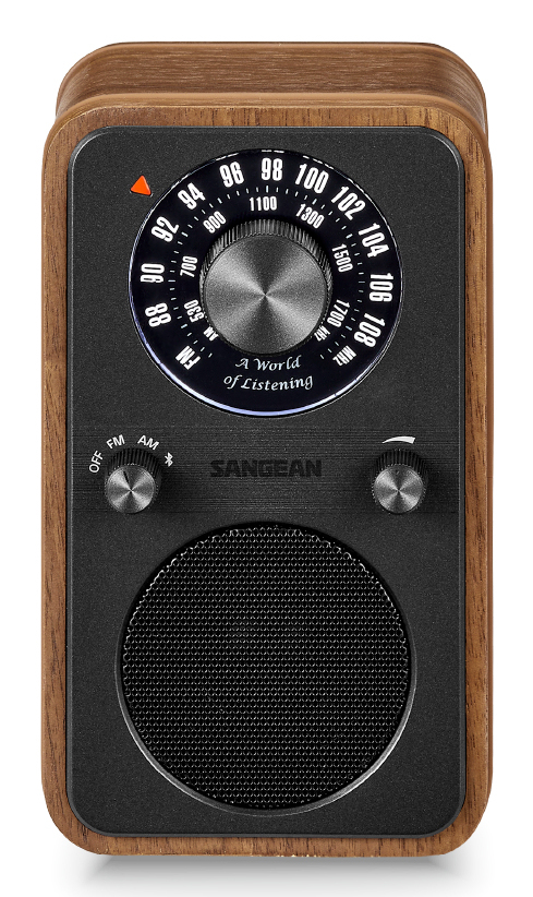 Sangean WR-9 Tragbares FM-Radio Echtholz-Gehäuse AM/FM Bluetooth 8W Vintage Walnut