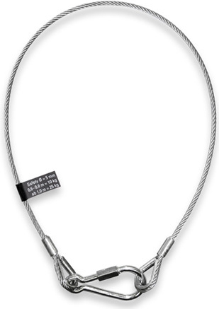 SAFETEX Safety-Sicherungsseil mit Kausche & Karabinerhaken (DGUV bis 40,0kg | Seil-Ø: 8,00mm | verzinkt) - 0,80m (SAFETY-08-FWK8-00.80)