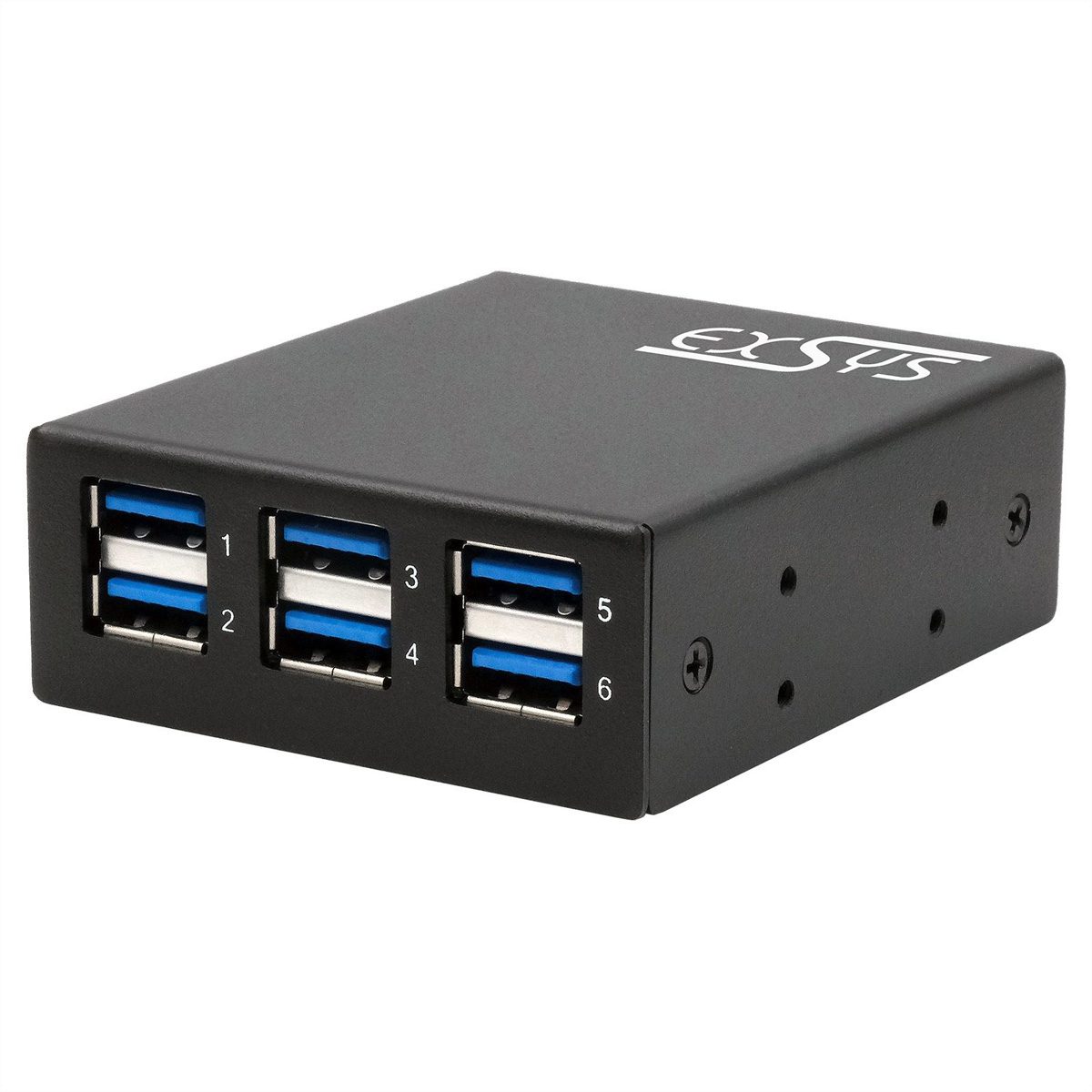 Exsys EX-11246HMS USB 3.2 Gen 1 USB-Hub mit 15 kV ESD-Schutz und DIN-Rail-Montage