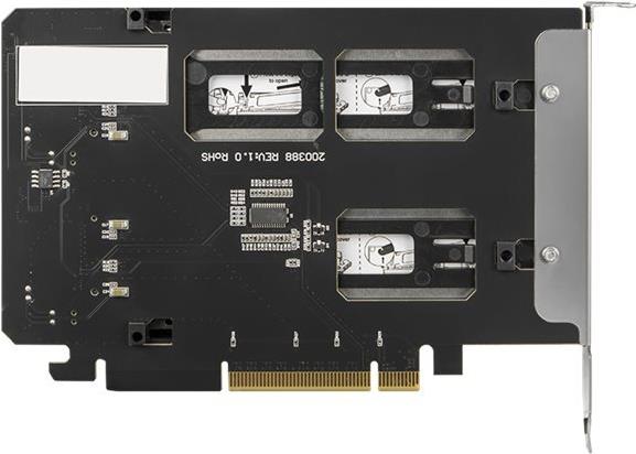 ICY Dock ToughArmor MB842MP-B 2x M.2 NVMe SSD-Wechselrahmen PCIe 4.0 x8 Bifurcation Schwarz, Silber
