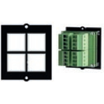 Bachmann Tastenmodul 4-fach, blau illuminiert, frei beschriftbar, Universalmodul zur Einbindung anderer Steuersysteme (5V/12V/24v/48V) einstellbare Spannung für LED, Steck-Schraub-Klemme: 4-fach; 2x Schraube Torx (917.195)