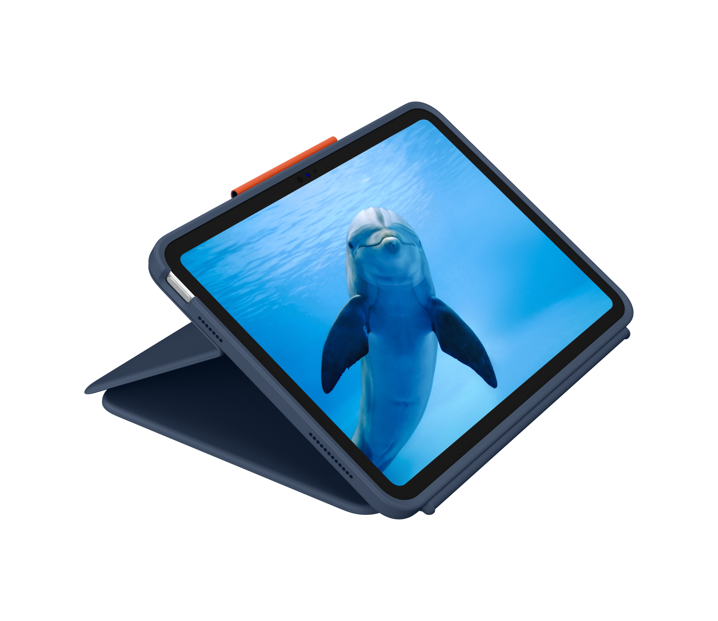 Logitech Rugged Combo 4 Touch Tastatur-Hülle mit Trackpad für Apple iPad (10. Generation) QWERTZ Blau
