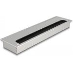 Delock Kabeldurchführung für Tischeinbau mit Bürste 300 x 80 x 28 mm silber (66863)