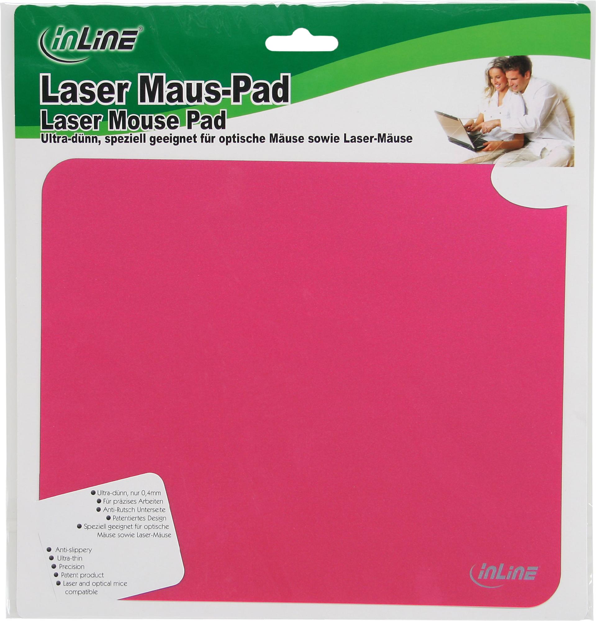 InLine Maus-Pad Laser ultradünn 220x180x0,4mm Rot
