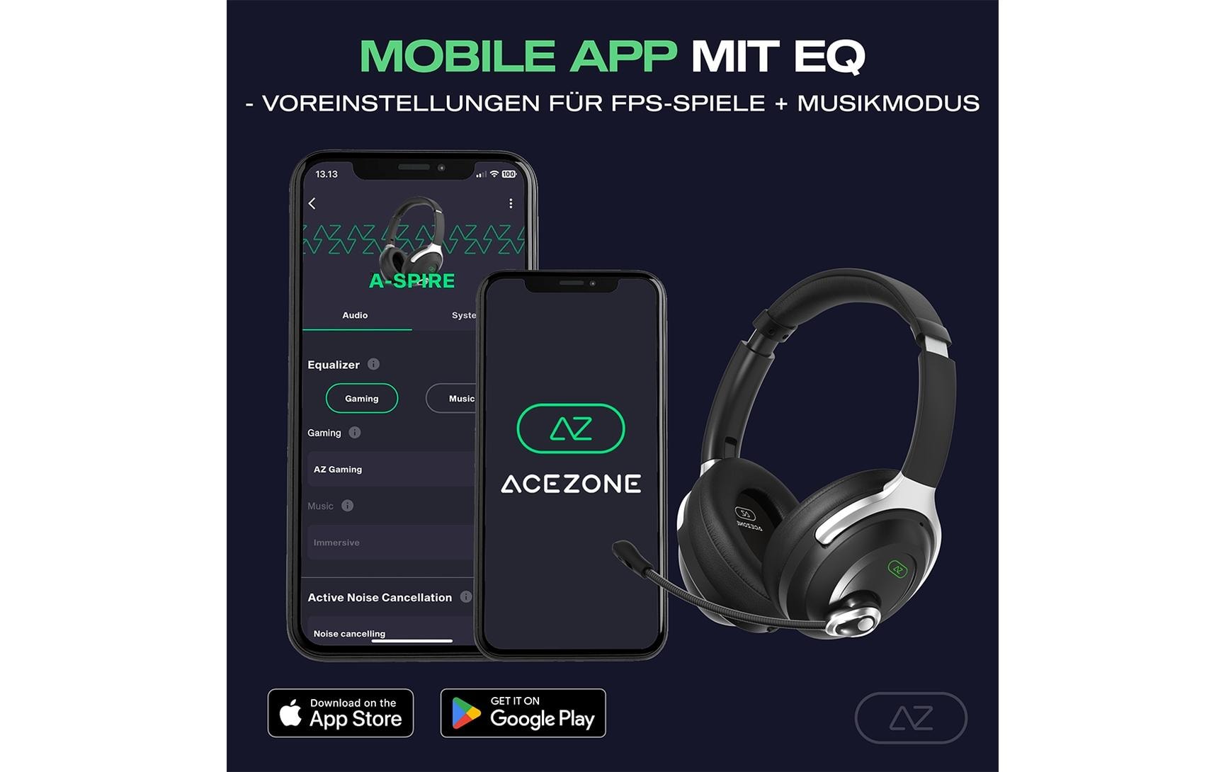 AceZone A-Spire Gaming-Headset Schwarz