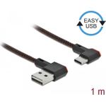 DeLOCK USB2.0-Kabel A-TypC: 1m - schwarz/rot USB Kabel USB A Micro-USB B (85281)