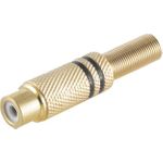 shiverpeaks BASIC-S Cinchkupplung, Metall, vergoldet schwarz für Kabel bis 6 mm Durchmesser, zum selber löten, im Poly- (BS52021-S)