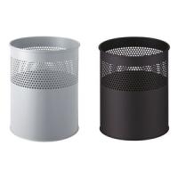 helit Stahl-Papierkorb, mit Lochdeckor, 15 Liter, alu-grau rund, Durchmesser: 255 mm, Höhe: 310 mm (H2515787)