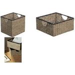 NHG Aufbewahrungskorb CARL, aus Seegras, eckig & flach handgefertigt, aus Seegras mit Metallrahmen, Farbe: - 1 Stück (53710800)