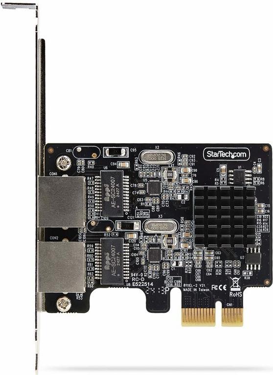 StarTech.com 2-Port Gigabit PCIe Network Adapter Card, TAA Compliant (ST1000SPEXD4T)