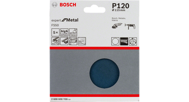 Bosch Accessories 2608608Y10 2608608Y10 Schleifblatt Körnung num 24 (Ø) 125 mm 5 St.
