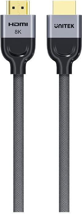 Unitek HDMI-Kabel 2.1 8K 48 Gbit/s 2 m Grau/Schwarz