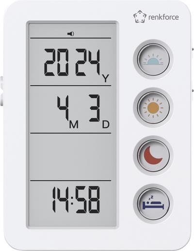 Renkforce RF-4883628 Wecker Weiß Medikamenten-Erinnerung (RF-4883628)
