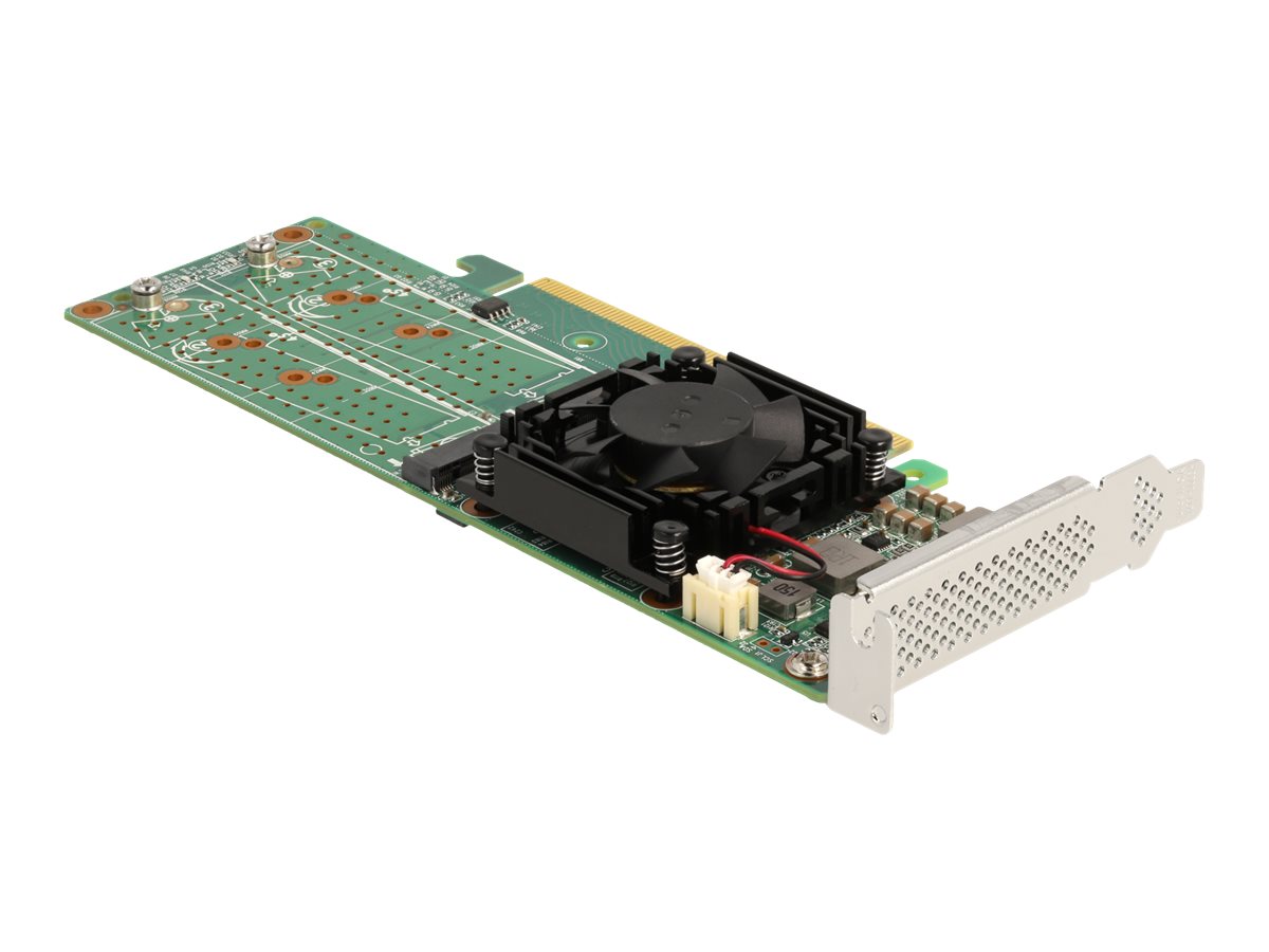 Delock Speicher-Controller 4x M.2 NVMe Key M PCIe 3.0 x16 Low Profile Grün