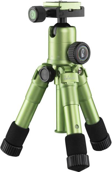 Walimex Mantona 21186 kaleido mini Foto-/Tisch- und Travelstativ inkl. Kugelkopf mit Schnellwechselplatte und Transporttasche lindgrün/metallic (1021186)