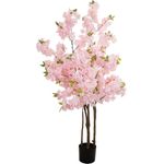 EUROPALMS Kirschbaum mit 3 Stämmen, Kunstpflanze, rosé, 160cm (82507834)