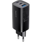 Havit UC20 - GaN 65 W Reiseladegerät mit drei Anschlüssen, schwarz (UC20 EU)