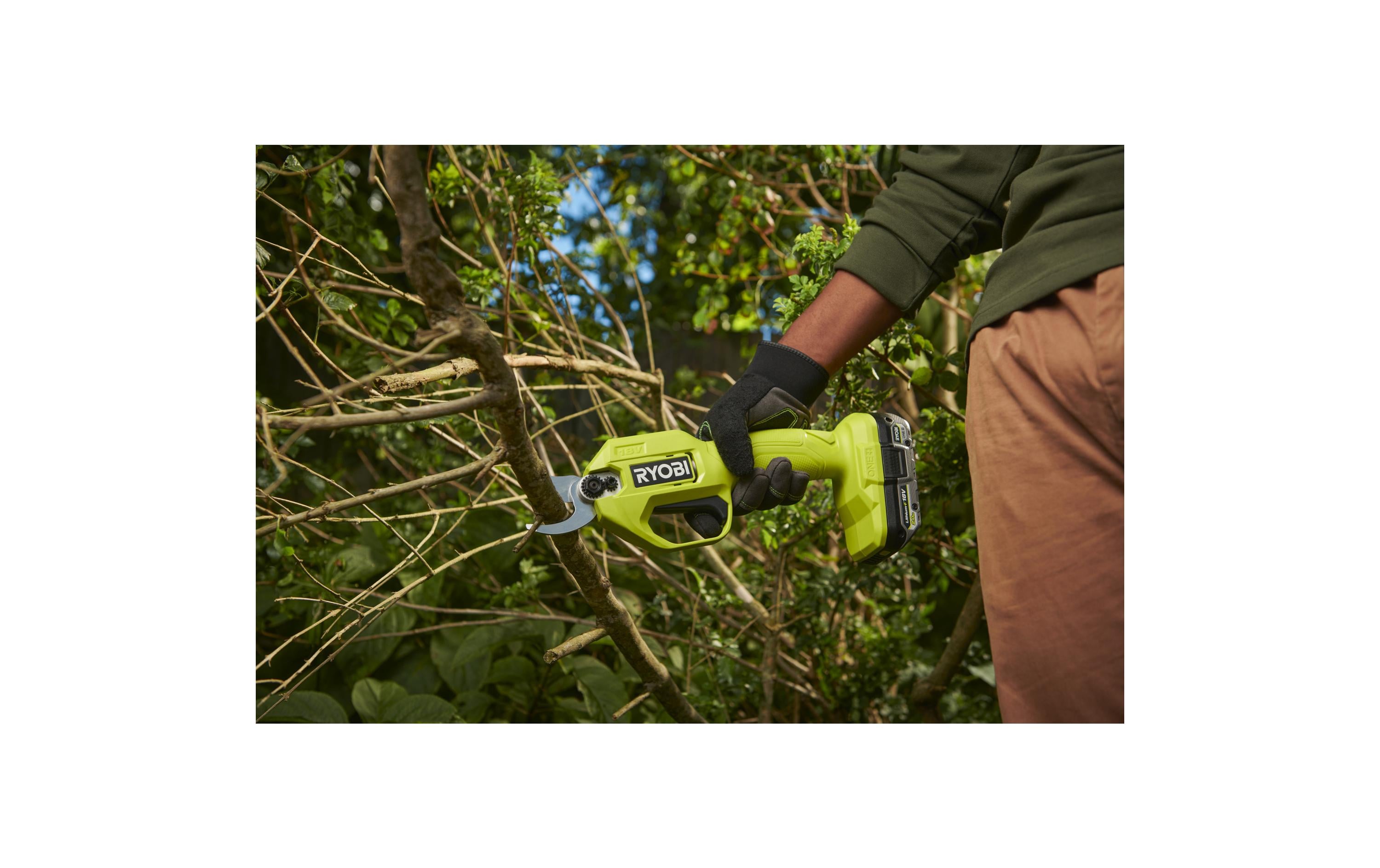 Ryobi ONE+ RY18SCA-0 18 V Akku-Gartenschere ohne Akku und Ladegerät Grün