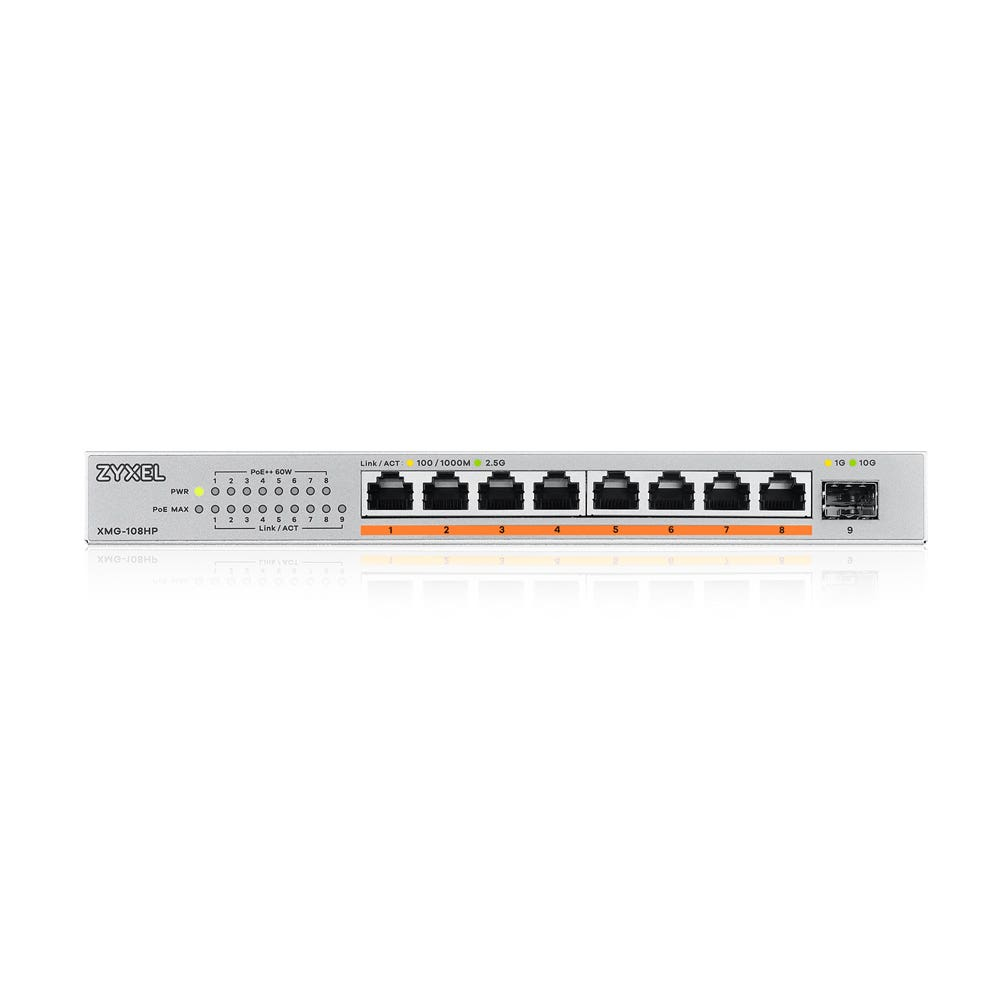 ZyXEL XMG-100 Series XMG-108HP 8-Port 2.5G PoE++ Switch Silber