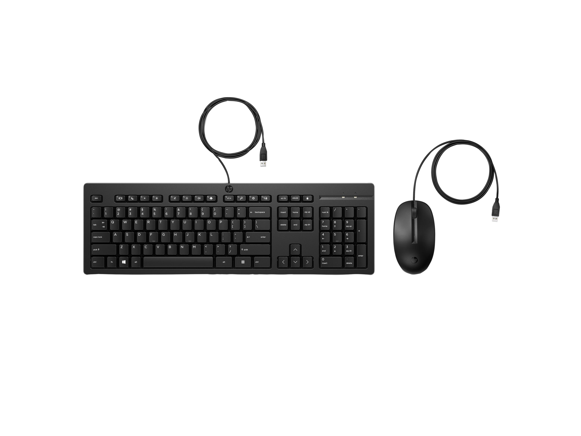 HP 225 Kabelgebundenes Tastatur-und-Maus-Set USB QWERTZ Schwarz