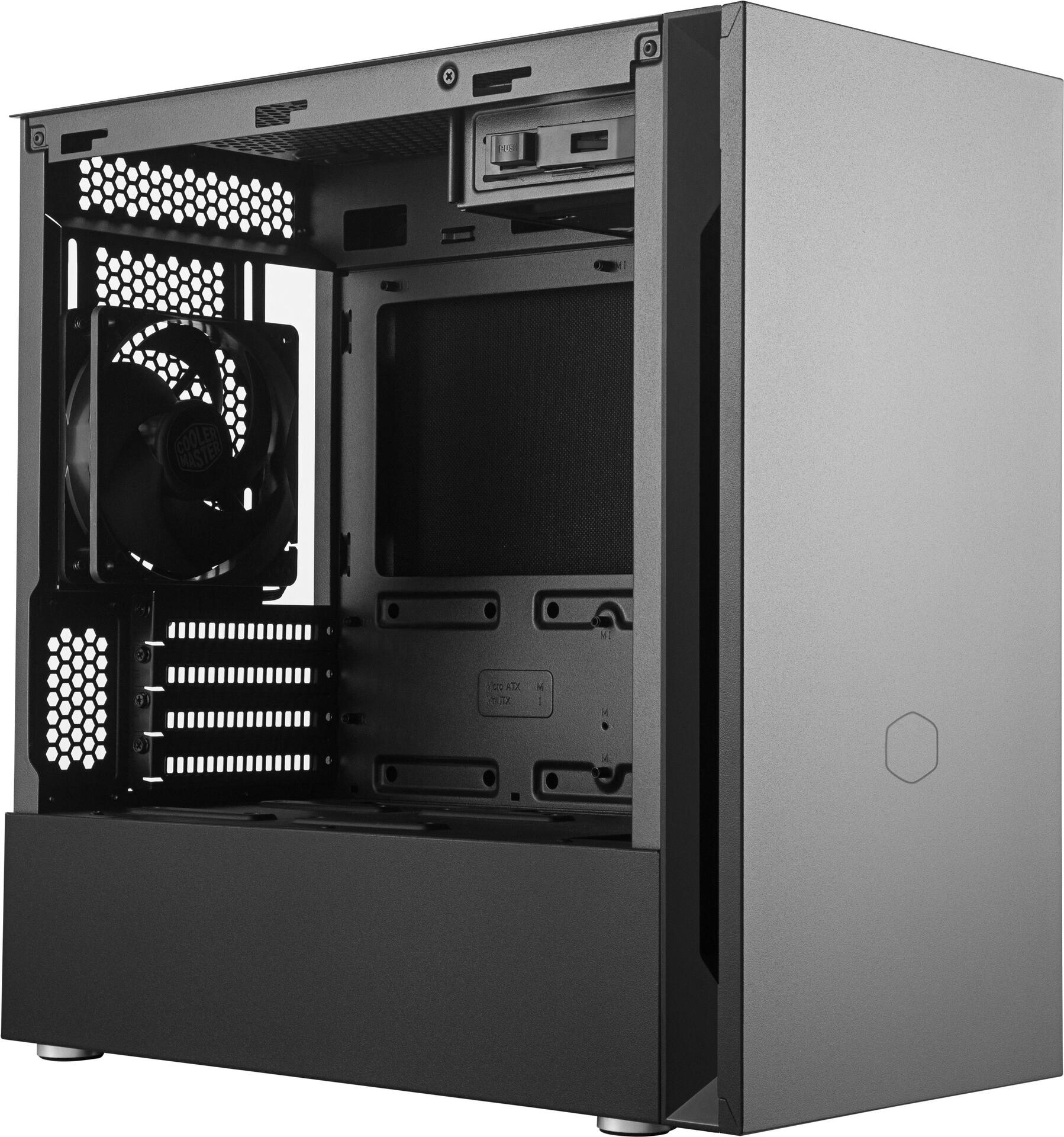 Cooler Master Silencio S400 Mini Tower Gehäuse mit Stahl-Seitenpanel Schwarz