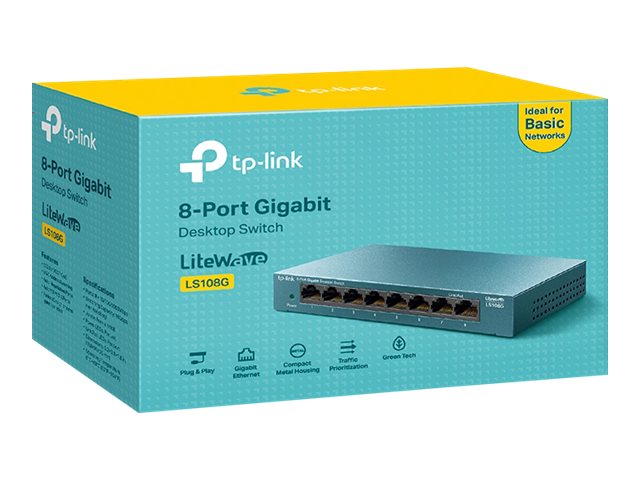 TP-Link LiteWave LS108G Gigabit Switch 8 Ports Blue