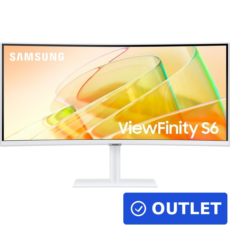 Samsung ViewFinity S6 LS34C650TAU 34" Curved Ultra-WQHD Monitor 3440x1440 100Hz Weiß (LS34C650TAUXEN) (geöffnet)