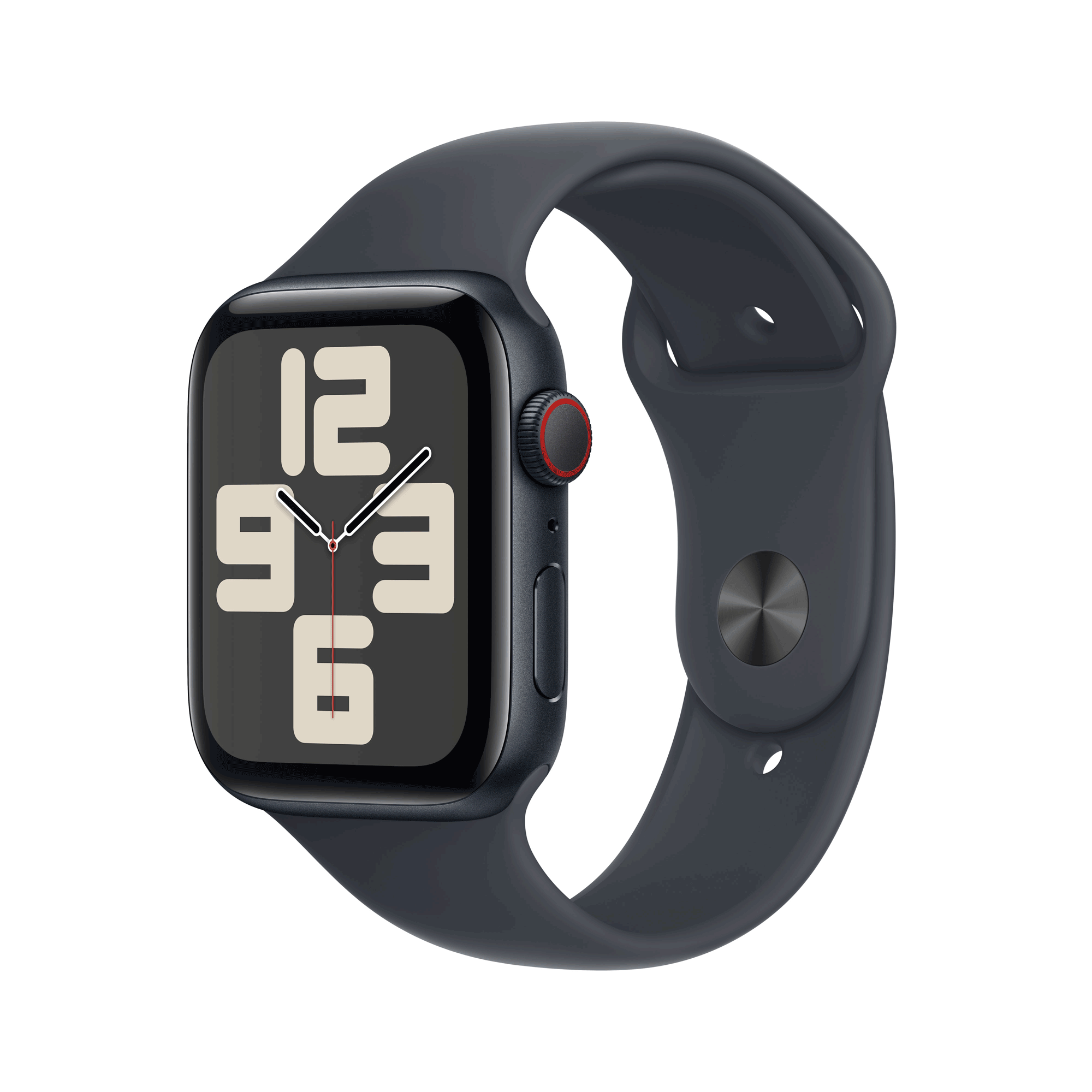 Apple Watch SE GPS + Cellular 44mm Midnight Aluminium Case mit Midnight Sport Band - M/L (MXGM3QF/A)