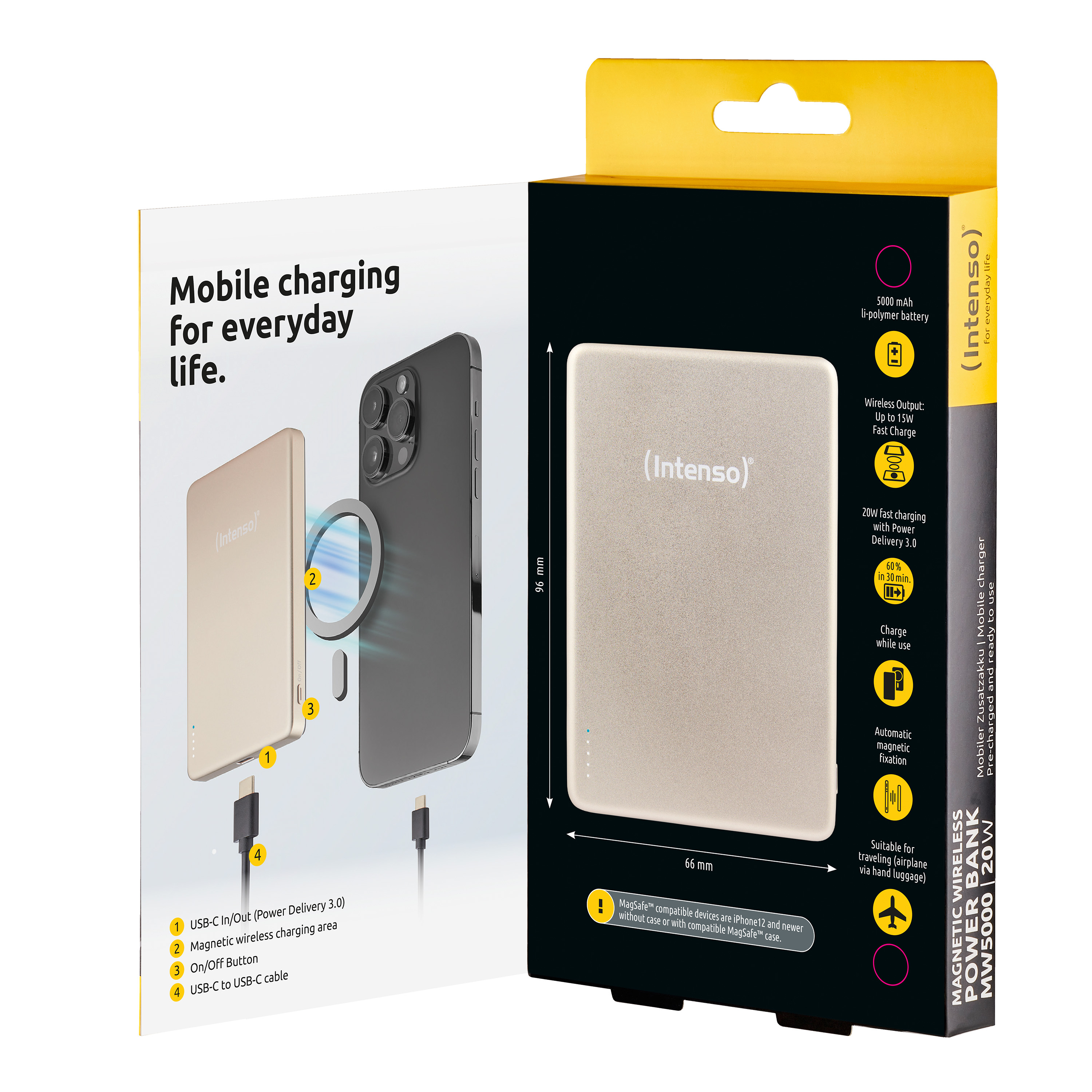 Intenso MW5000 Powerbank 5000 mAh USB Typ-C Champagner