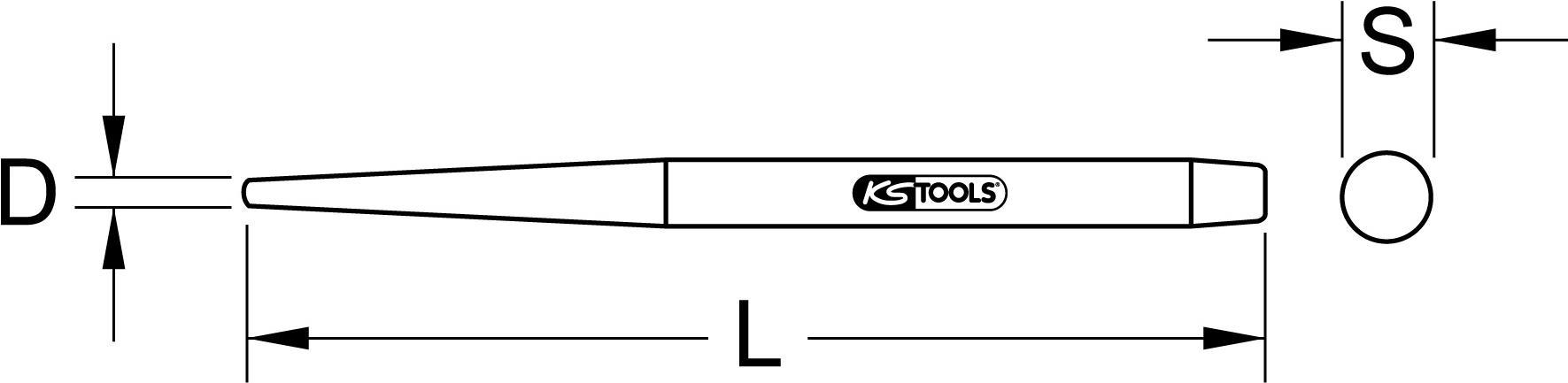 KS TOOLS Zentrierdorn, 7mm (156.0344)